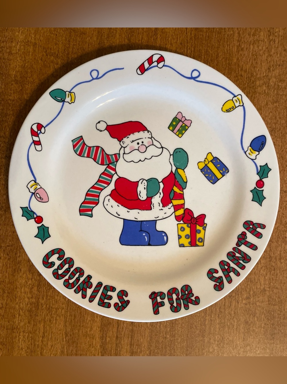 Vintage Cookies For Santa Plate 7.5”